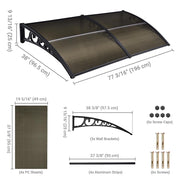 DIY 6.5ft Awning Patio Cover Rain Protection Window