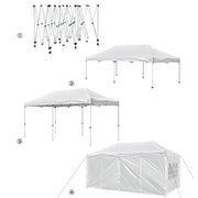 10x20ft Easy Pop Up Canopy 4-Sidewall Party Tent Shelter