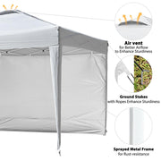 DIY 10x10ft Easy Pop Up Tent Canopy WeightBags Air Vent (9'7"x9'7")