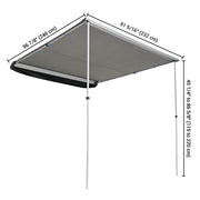 Retracted Car Rooftop Side Awning Shade 8' 2"x7' 7"
