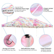 10x20 Canopy Replacement Cover Tie-dyed Pink