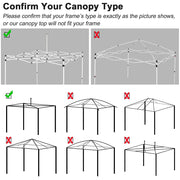 DIY 9.6x9.6ft Easy Pop Up Canopy Tent Top Replacement