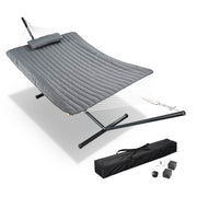 DIY Quited Hammock with Stand Net for 2-Person Backyard Indoor