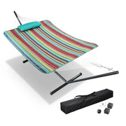 DIY Quited Hammock with Stand Net for 2-Person Backyard Indoor