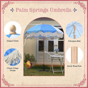 6 Foot Palm Springs Wooden Patio Umbrella Tilt