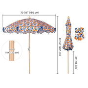 DIY 6ft Wooden Patio Umbrella Tilt Beach Summer Parasol