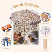 DIY 6ft Wooden Patio Umbrella Tilt Beach Summer Parasol