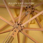 DIY 9ft Wooden Patio Umbrella Acrylic Fabric Market Umbrella