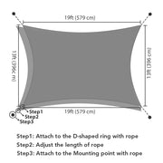 DIY 13' x 19' Rectangle Sun Shade Wind Sail Shade Canopy