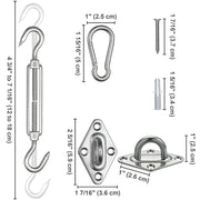 DIY Stainless Steel Pad Eye Turnbuckle Carabiner, 8