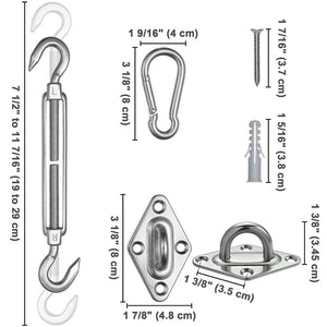 DIY Stainless Steel Pad Eye Turnbuckle Carabiner, 6
