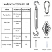 DIY Stainless Steel Pad Eye Turnbuckle Carabiner, 6