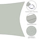 DIY 16' Square Shade Wind Sail Shade Canopy Water Resist