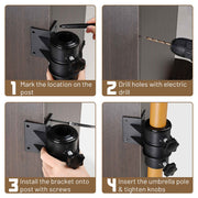 DIY Patio Umbrella Holder attach to Chairs, Deck Railing (D2 5/16")