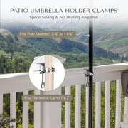 DIY 1 1/2" Patio Umbrella Clip on Table Balcony (D7/8" to D1 1/4")