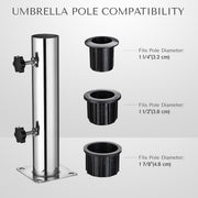 DIY Stainless Steel Umbrella Base Deck/Concrete Mount D 2 1/8"