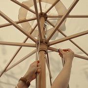 DIY 13 Foot Wooden Outdoor Umbrella and Rolling Base