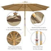 DIY 13 Foot Wooden Outdoor Umbrella and Rolling Base