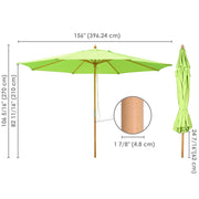 13 Foot Wooden Patio Umbrella Color Options