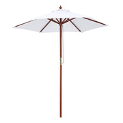 DIY 7 Foot Wooden Patio Umbrella 6-Rib for Restaurants, Beer Gardens