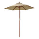DIY 7 Foot Wooden Patio Umbrella 6-Rib for Restaurants, Beer Gardens