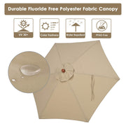 DIY 7 Foot Wooden Patio Umbrella 6-Rib for Restaurants, Beer Gardens