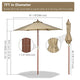 DIY 7 Foot Wooden Patio Umbrella 6-Rib for Restaurants, Beer Gardens