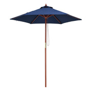 DIY 7 Foot Wooden Patio Umbrella 6-Rib for Restaurants, Beer Gardens