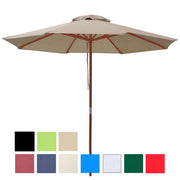 9 Foot Wooden Patio Umbrella Color Options