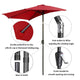 DIY 10ft Patio Outdoor Half Umbrella Color Options