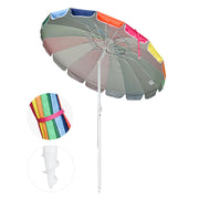 DIY 6 ft Colorful Beach Umbrella Tilt & Built-in Sand Anchor