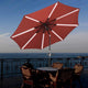 DIY 9 ft Patio Umbrella with Lights Solar Umbrella Tilt 8-Rib