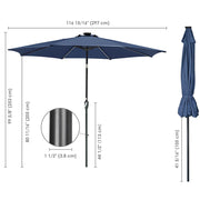 DIY 10 ft Patio Umbrella with Lights Solar Umbrella Tilt 8-Rib