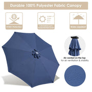 DIY 10 ft Patio Umbrella with Lights Solar Umbrella Tilt 8-Rib