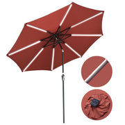 DIY 10 ft Patio Umbrella with Lights Solar Umbrella Tilt 8-Rib