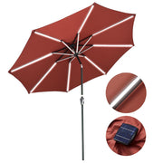 DIY 9 ft Lighted Patio Umbrella Solar Umbrella Tilt 8-Rib