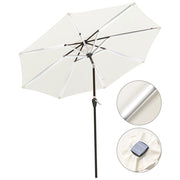 DIY 9 ft Lighted Patio Umbrella Solar Umbrella Tilt 8-Rib