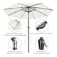 DIY 9 ft Lighted Patio Umbrella Solar Umbrella Tilt 8-Rib