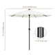 DIY 9 ft Lighted Patio Umbrella Solar Umbrella Tilt 8-Rib