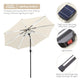 DIY 9 ft Lighted Patio Umbrella Solar Umbrella Tilt 8-Rib