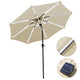 DIY 10 ft Lighted Patio Umbrella Solar Umbrella Tilt 8-Rib