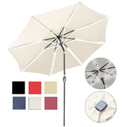 DIY 10 ft Lighted Patio Umbrella Solar Umbrella Tilt 8-Rib