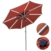 DIY 10 ft Lighted Patio Umbrella Solar Umbrella Tilt 8-Rib