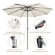 DIY 10 ft Lighted Patio Umbrella Solar Umbrella Tilt 8-Rib