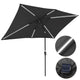 DIY 10x6.5ft Rectangular Patio Umbrella Tilt Solar Table Umbrella 6-Rib