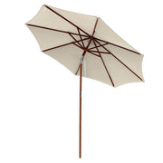 DIY 9 ft 8 Ribs Wooden Patio Umbrella Tilt Color Options