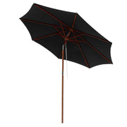 DIY 9 ft 8 Ribs Wooden Patio Umbrella Tilt Color Options