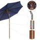 DIY 9 ft 8 Ribs Wooden Patio Umbrella Tilt Color Options