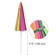 DIY 7 ft 12-Rib Rainbow Beach Umbrella Tilt & Built-in Sand Anchor