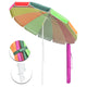 DIY 6 ft Colorful Beach Umbrella Tilt & Built-in Sand Anchor